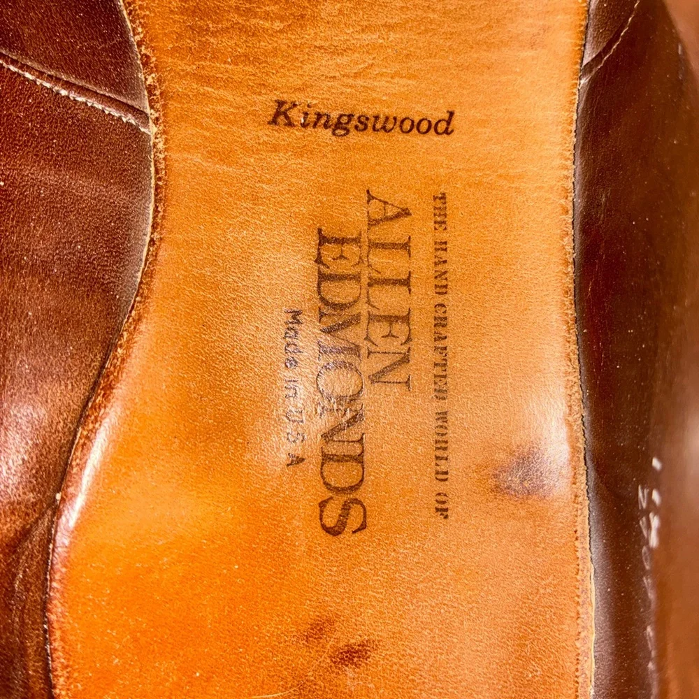 Allen Edmonds Kingswood Wingtip Leather Shoes, Made in USA- mens size 11.5